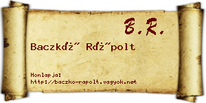 Baczkó Rápolt névjegykártya